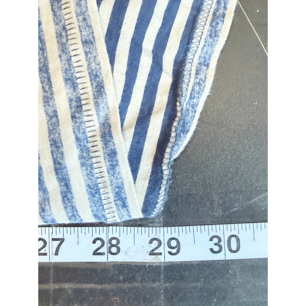 FP We the Free People Distressed Striped Tee Blue Womens M Nautical Fisherman - Picture 4 of 9